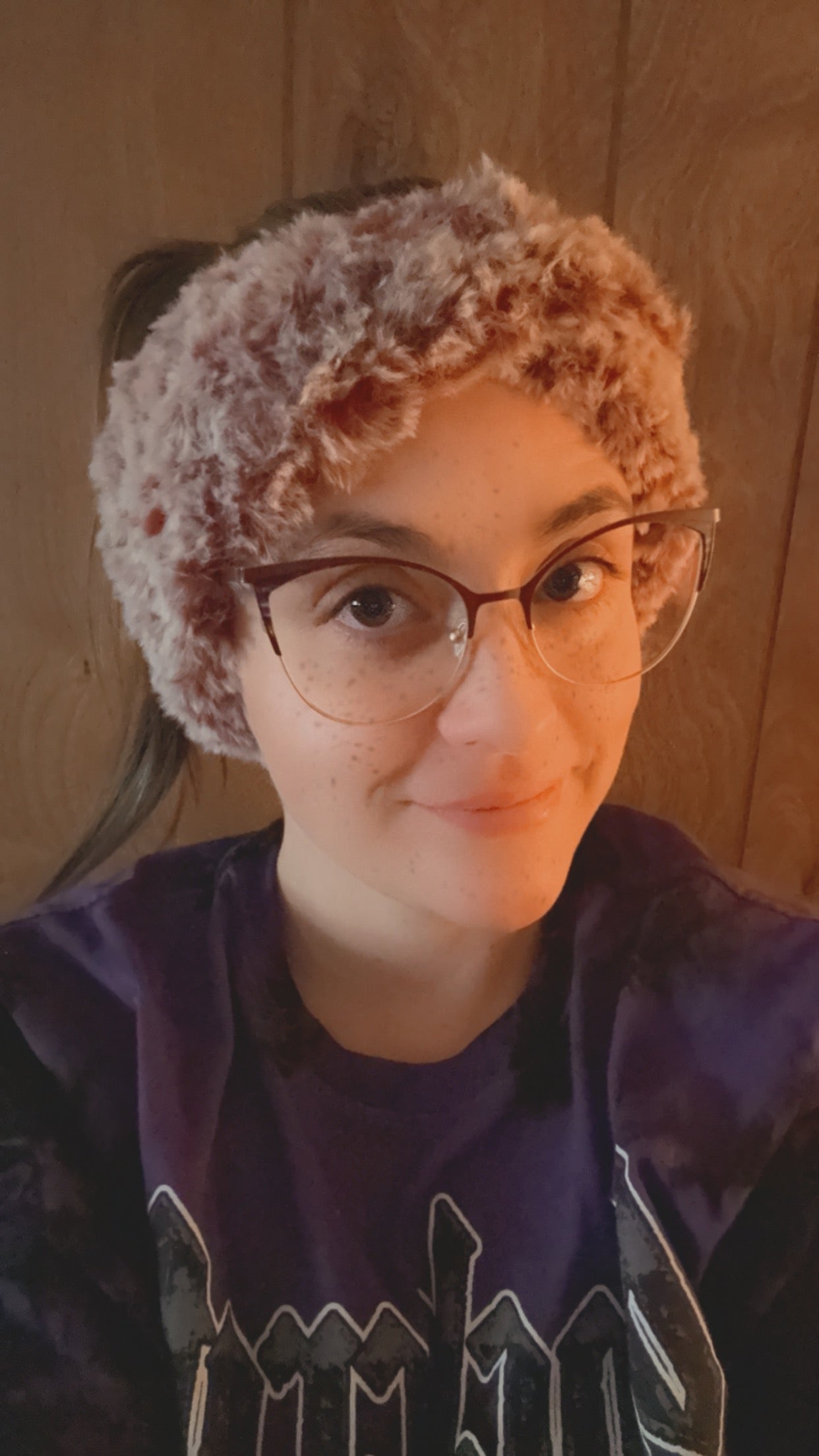 Faux fur ear warmer headband