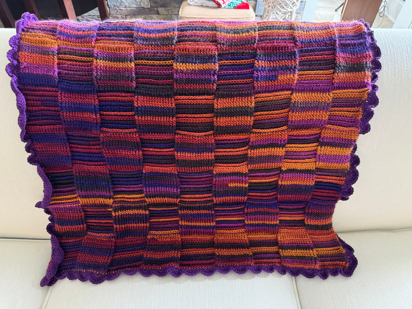 Basket weave crochet baby blanket