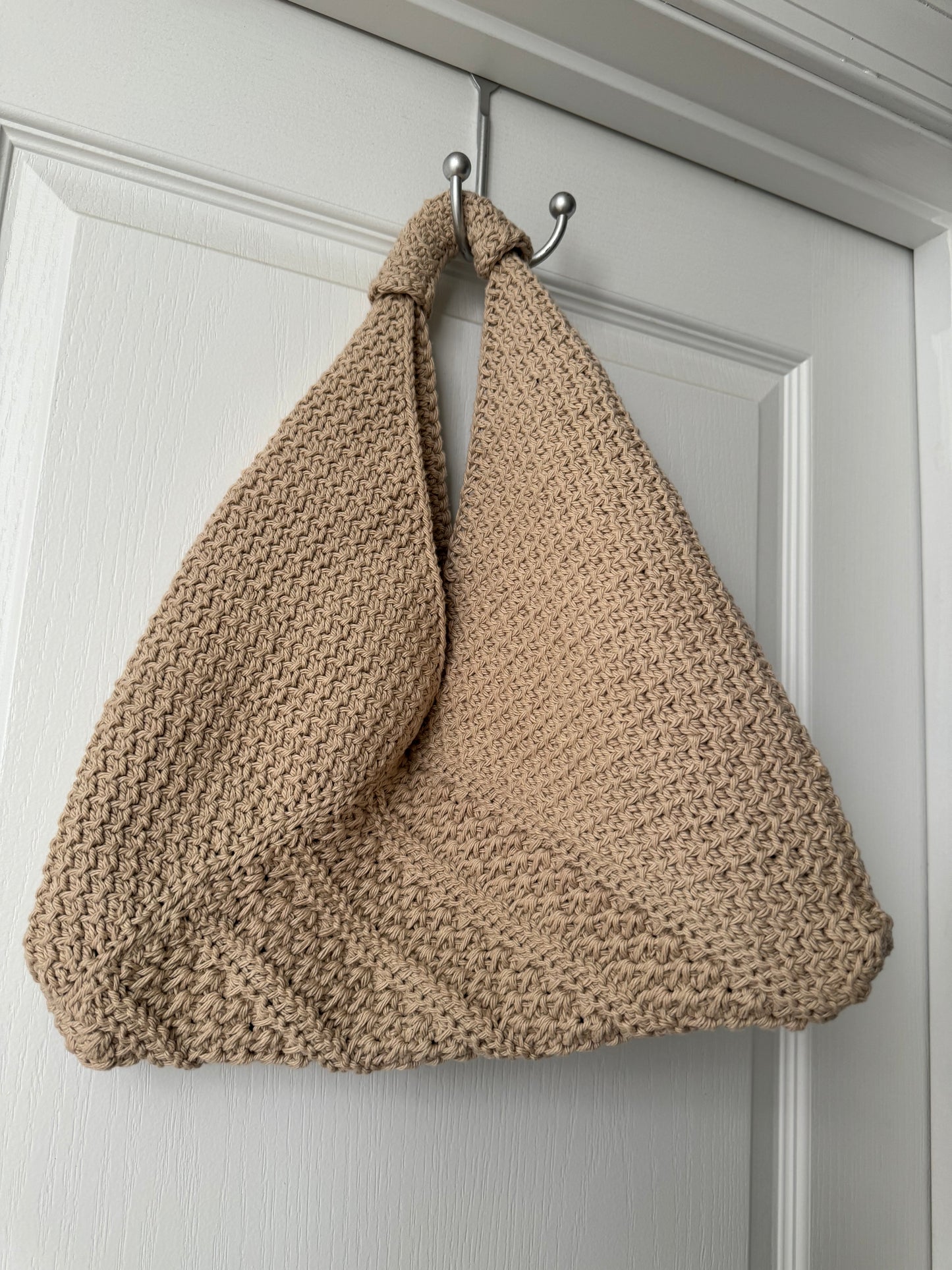 Tunisian Crochet Jute Cotton Origami Bag