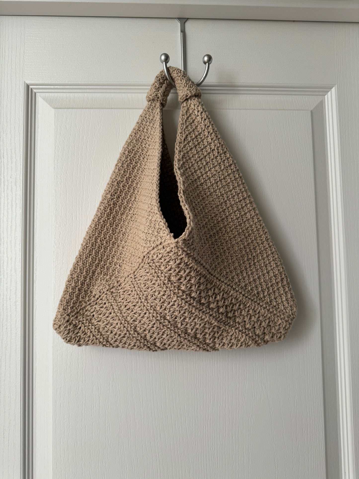 Tunisian Crochet Jute Cotton Origami Bag