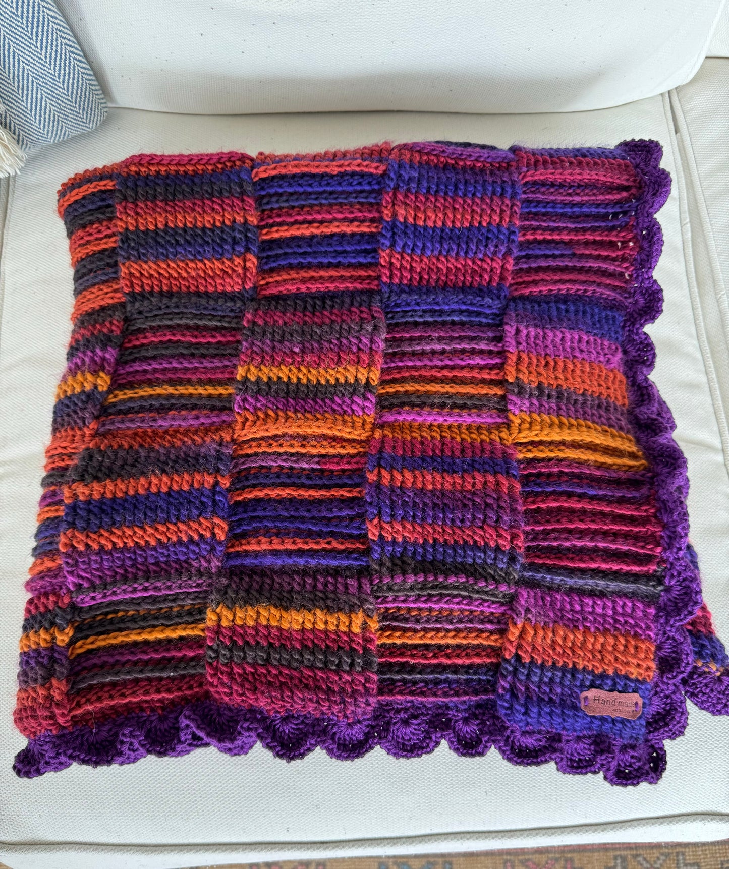 Basket weave crochet baby blanket