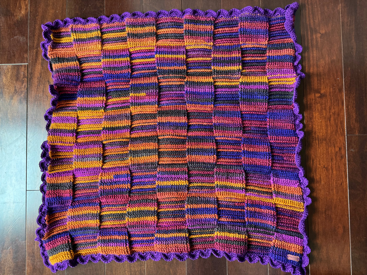 Basket weave crochet baby blanket