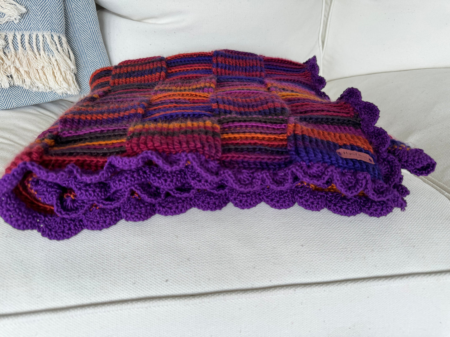 Basket weave crochet baby blanket